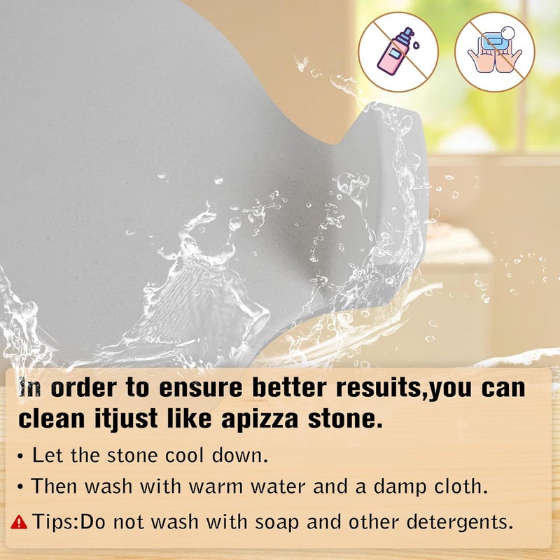 Auplex 13'' Heat Deflector Conveggtor for Kamado Accessories, Ceramic Pizza Stone with 3 Legs, Smoking Plate Grill Accessories Plate Setter-Extra Thick - Image 5